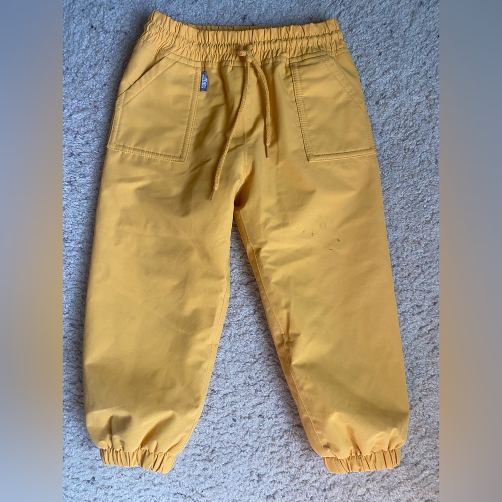 Toddler outdoor waterproof insulated pants in yellow